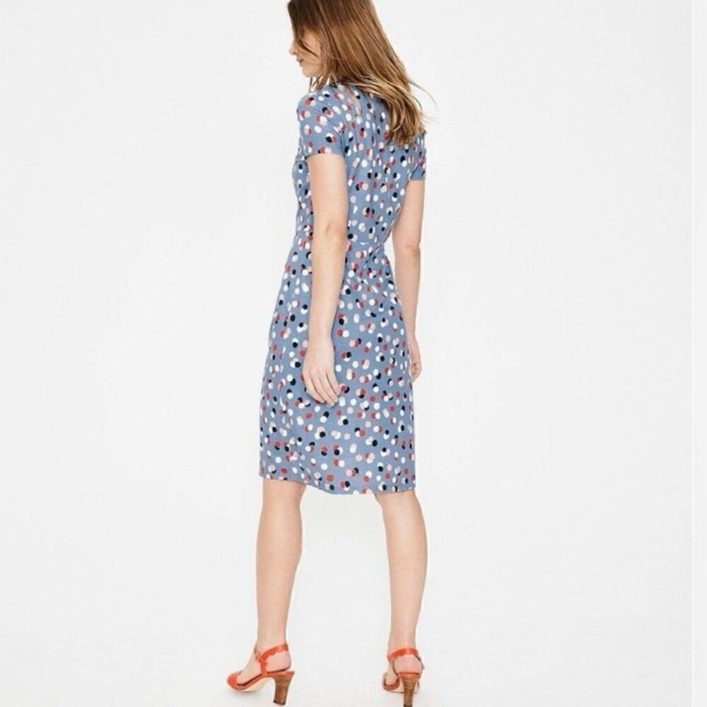 Boden Emory Jersey Dress Short Sleeve Above Knee Soft Blue Women 6 Regular J0181 - Picture 8 of 10